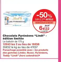 Monoprix LINDT Chocolats Pyrénéens- édition limitée offre
