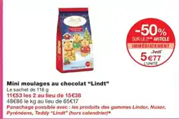 Monoprix LINDT Mini moulages au chocolat offre