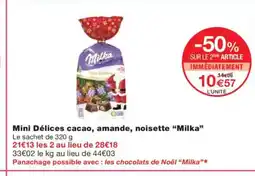 Monoprix MILKA Mini Délices cacao, amande, noisette offre