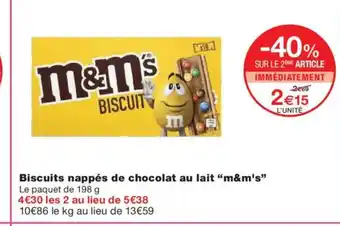 Monoprix M&M'S Biscuits nappés de chocolat au lait offre