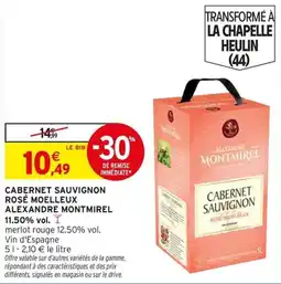 Intermarché Express Cabernet sauvignon rosé moelleux alexandre montmirel offre