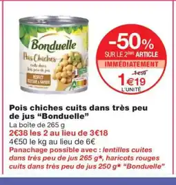 Monoprix BONDUELLE Pois chiches cuits dans très peu de jus offre