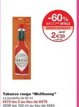 Monoprix MCLLHENNY Tabasco rouge offre