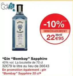 Monoprix BOMBAY SAPPHIRE Gin offre