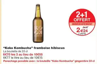 Monoprix KOKO KOMBUCHA framboise hibiscus offre