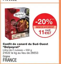 Monoprix DELPEYRAT Confit de canard du Sud-Ouest offre