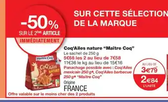 Monoprix MAITRE COQ Coq'Ailes nature offre