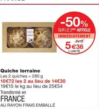 Monoprix Quiche lorraine offre