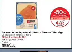 Monoprix BREIZH SAVEURS Saumon Atlantique fumé Norvège offre