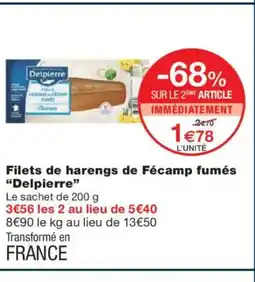 Monoprix DELPIERRE Filets de harengs de Fécamp fumés offre