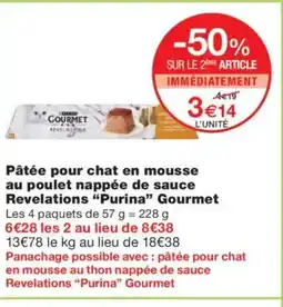 Monoprix PURINA Pâtée pour chat en mousse au poulet nappée de sauce Revelations Gourmet offre