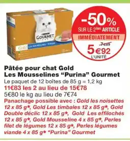 Monoprix PURINA GOURMET Pâtée pour chat Gold Les Mousselines offre