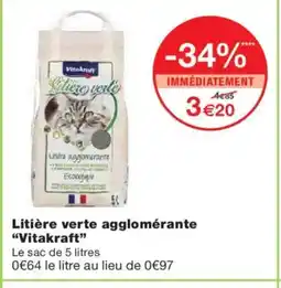 Monoprix VITAKRAFT Litière verte agglomérante offre