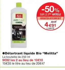 Monoprix MELITTADétartrant liquide Bio offre
