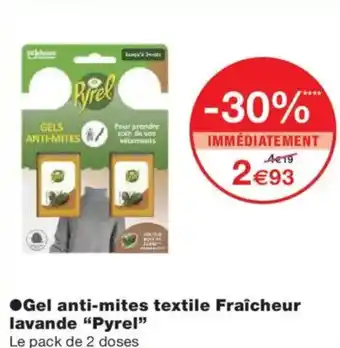 Monoprix PYREL Gel anti-mites textile Fraîcheur lavande offre