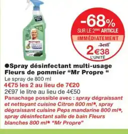 Monoprix MR PROPRE Spray désinfectant multi-usage Fleurs de pommier offre