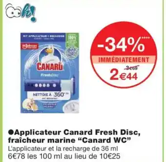 Monoprix CANARD WC Applicateur Canard Fresh Disc, fraîcheur marine offre