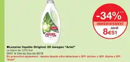 Monoprix ARIEL Lessive liquide Original 35 lavages offre