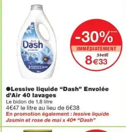 Monoprix DASH Lessive liquide Envolée d'Air 40 lavages offre