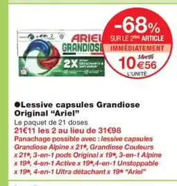 Monoprix ARIEL Lessive capsules Grandiose Original offre