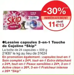 Monoprix SKIP Lessive capsules 3-en-1 Touche de Cajoline offre