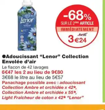 Monoprix LENOR Adoucissant Collection Envolée d'air offre