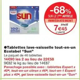 Monoprix SUN ●lave-vaisselle tout-en-un Ecolabel offre
