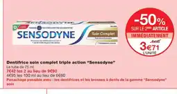 Monoprix SENSODYNE Dentifrice soin complet triple action offre
