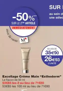 Monoprix ESTHEDERM Excellage Crème Main offre