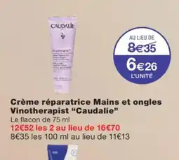 Monoprix CAUDALIE Crème réparatrice Mains et ongles Vinotherapist offre