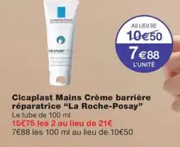 Monoprix LA ROCHE-POSAY Cicaplast Mains Crème barrière réparatrice offre