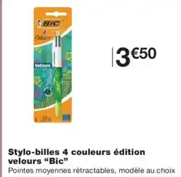 Monoprix BIC Stylo-billes 4 couleurs édition velours offre