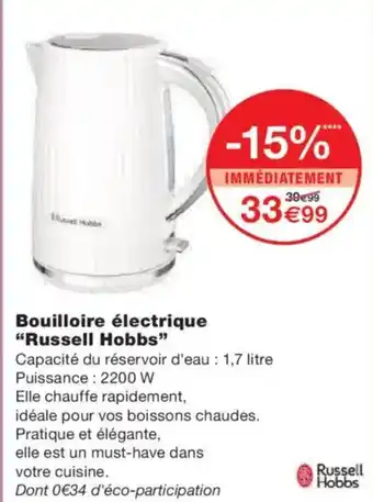 Monoprix RUSSELL HOBBS Bouilloire électrique offre
