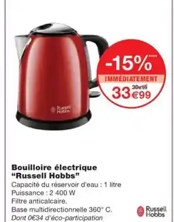 Monoprix RUSSELL HOBBS Bouilloire électrique offre