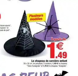 Bazarland Le chapeau de sorcière enfant offre