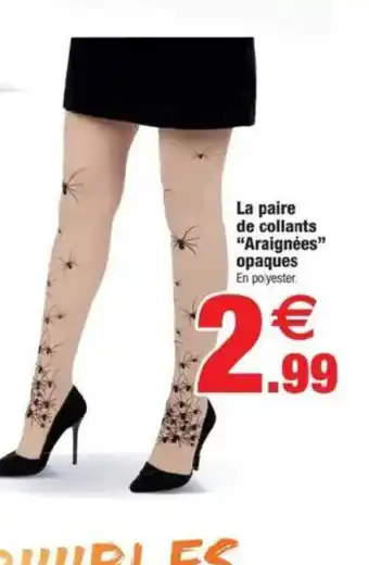 Bazarland La paire de collants Araignées opaques offre