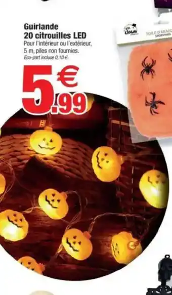 Bazarland Guirlande 20 citrouilles LED offre