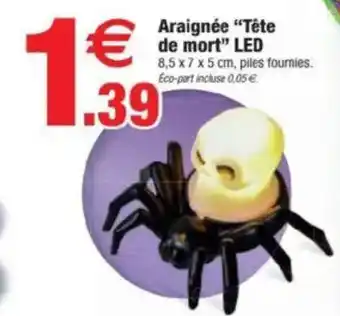 Bazarland Araignée Tête de mort LED offre