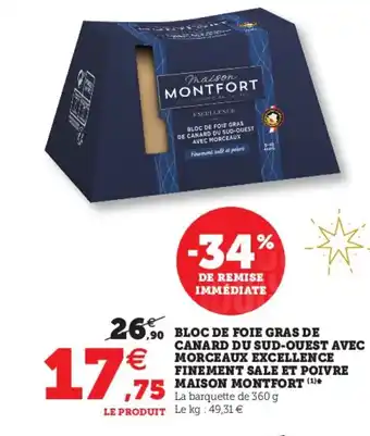 Hyper U Bloc de Foie Gras de Canard du Sud-Ouest avec offre