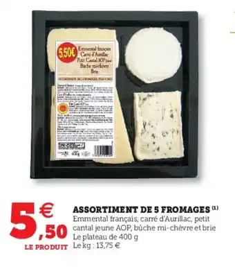 Hyper U Assortiment de 5 Fromages offre