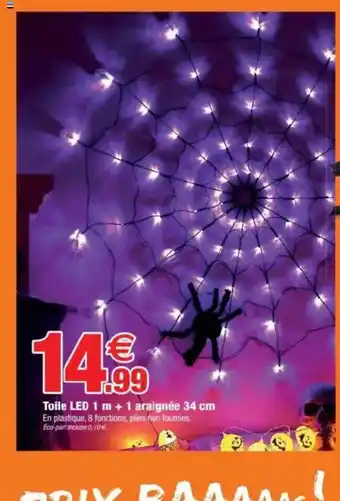 Bazarland Toile LED 1 m + 1 araignée offre