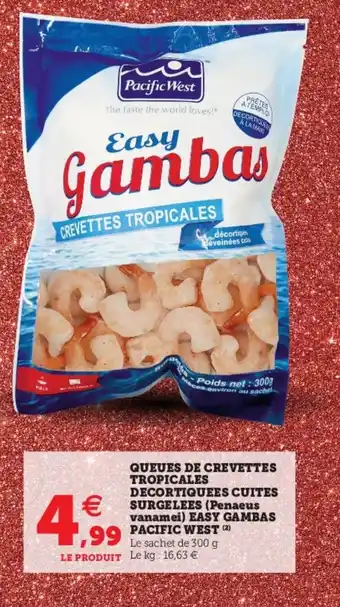 Hyper U Queues de Crevettes Tropicales Decortiquees Cuites Surgelees offre