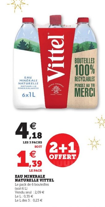 Hyper U Eau Minerale Naturelle Vittel offre