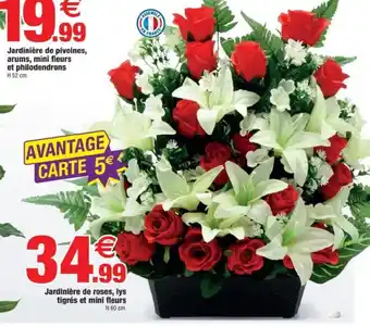 Bazarland Jardinière de roses, lys tigrés et mini fleurs offre