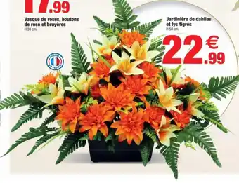 Bazarland Jardinière de dahlias et lys tigrés offre
