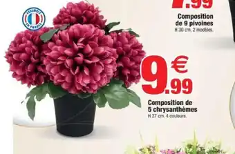 Bazarland Composition de 5 chrysanthèmes offre