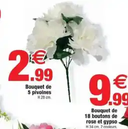 Bazarland Bouquet de 5 pivoines offre