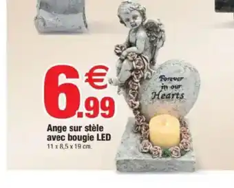 Bazarland Ange sur stèle avec bougie LED offre