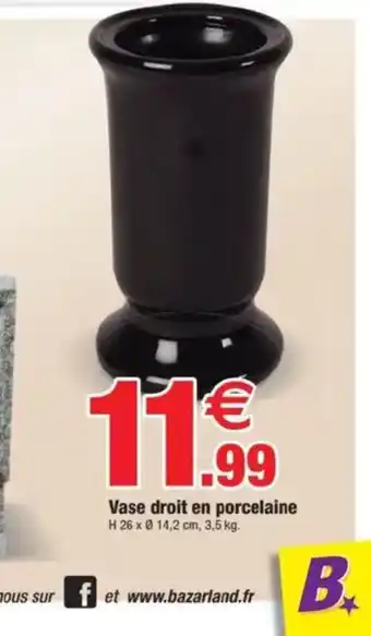 Bazarland Vase droit en porcelaine offre