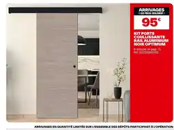 Brico Dépôt Kit porte coullissante rail aluminium noir optimum offre